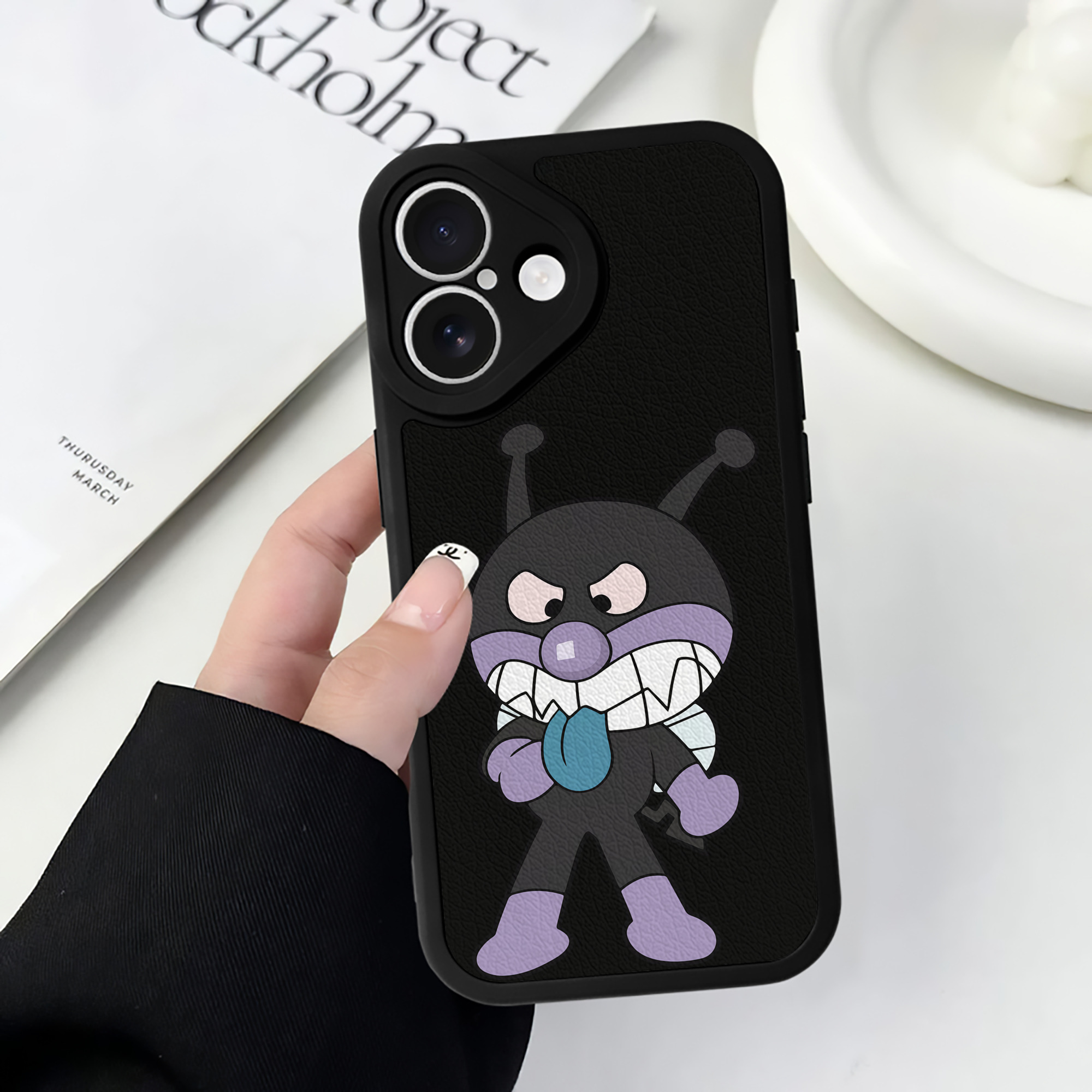 （画像用） アンパンマン Anpanman 【iPhone 16シリーズ対応】シリコンスマホケース（レザー調） 材質：シリコン